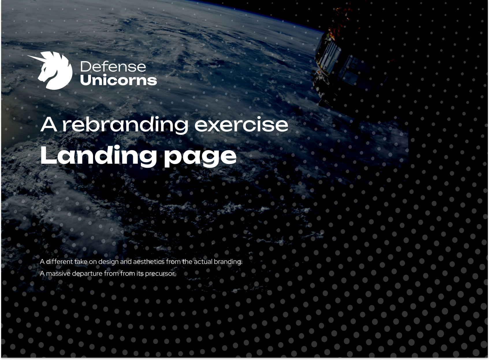 Rebranding exercise : Landing page design branding defense government landing page tech company technology ui us website