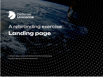 Rebranding exercise : Landing page design branding defense government landing page tech company technology ui us website