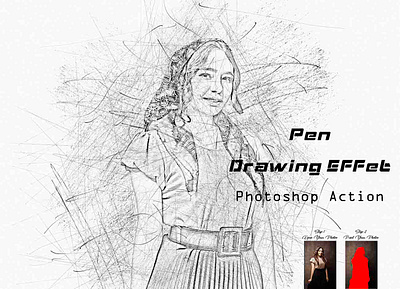 Pen Drawing Effect Photoshop Action style