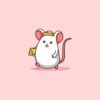 Cute Mouse animal cartoon cute design funny illustration logo