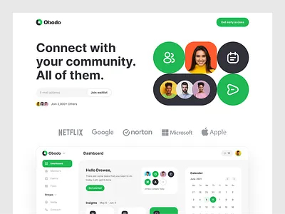 Website Landing Page admin dashboard clean community concept event home page homepage illustration landing page landingpage minimal ui design people ui design uidesign uiux user interface webpage website website design websitedesign