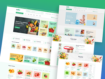 Organic Food Store eCommerce Web Design Template agriculture consumer e commerce ecommerce farm food food food store fresh food grocery landing page online food store online shop organic organic food supermarket ui user interface web design