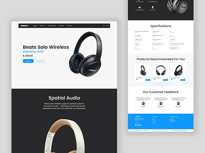 E-Commerce BOSE Headphone Website Design branding design typography ui ux