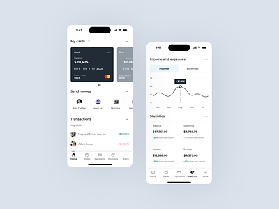 Banking mobile app analytics app balance banking dashboard finance fintech interface mobile mobile application money transfer product design ui ux