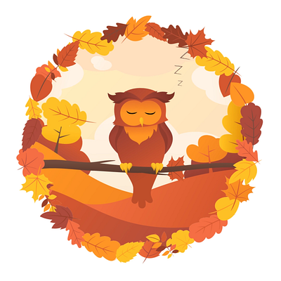 Autumn 2danimation after effects autumn illustration illustrator motion design motion graphics owl video