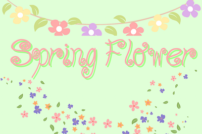 SpringFlower canva digital digital fonts digital product flower fontself fun handwriting happiness ipad spring