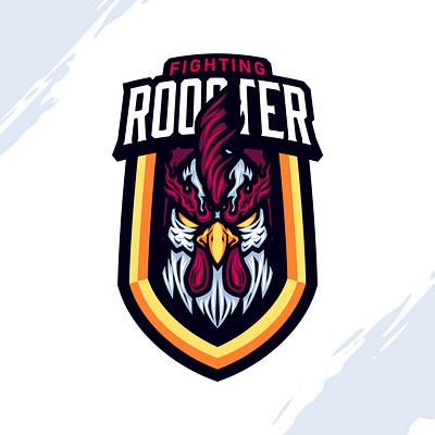 Fighting Rooster Mascot Logo animation branding chicken design esports graphic design illustration logo mascot logo motion graphics rooster simple vector