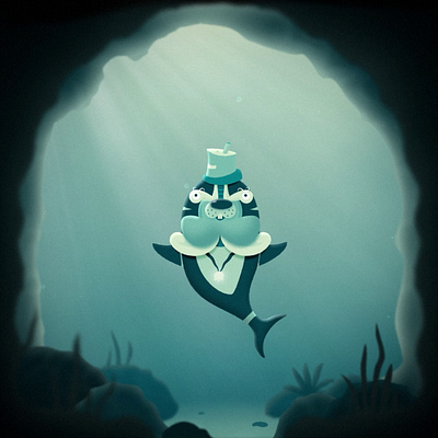 The Gentlefish 2danimation after effects animation fish illustration illustrator motion design motion graphics ocean sea underwater
