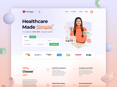 Health Insurance Website creative design figma grapgic graphic design health healthinsurance learning responsive ui uiux website website design websitebanner websitemockup