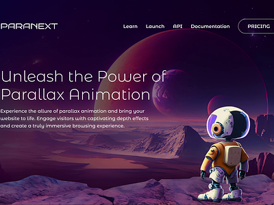 Paranext - Parallax animation ai images animation artificial intelligence generative ai motion graphics parallax space ui ui ux uidesign uiux uiux design web design