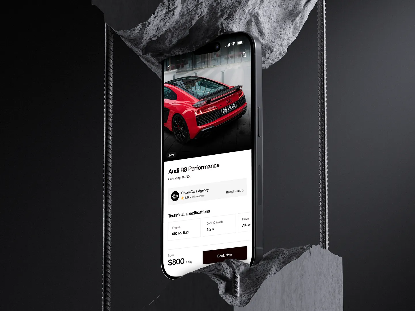 Sleek Car Dealership Website Design for Mobile Apps