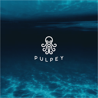 Pulpey Logo Design dive minimalist logo monoline logo octopus logo sea smart logo