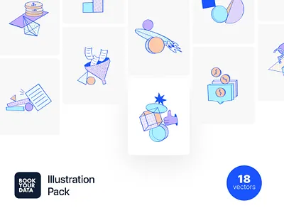 Illustration Pack for Bookyourdata.com clean credit design faq filter graphic design illustration login minimal pack password search shop signup statistics