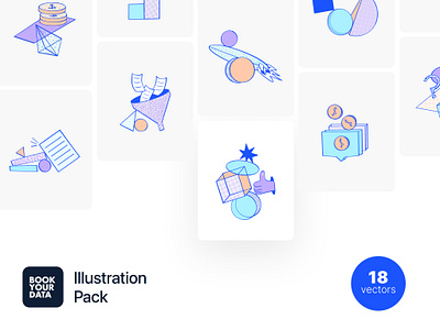 Illustration Pack for Bookyourdata.com clean credit design faq filter graphic design illustration login minimal pack password search shop signup statistics