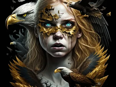 Eagle Girl animation artwork atr blueeye branding design eagle eagleeye eaglegirl girl graphic design illustration logo motion graphics nature nft vector we
