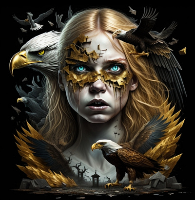 Eagle Girl animation artwork atr blueeye branding design eagle eagleeye eaglegirl girl graphic design illustration logo motion graphics nature nft vector we