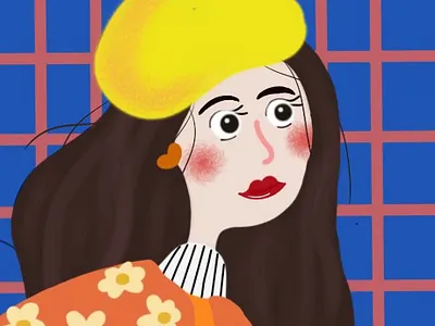 Girl With Beret animation beret france girl