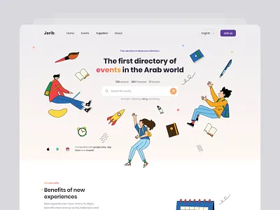 Learning Landing page clean minimal white design filter header hero home homepage illustration landing page learning landing page navigation search smooth ui ux web