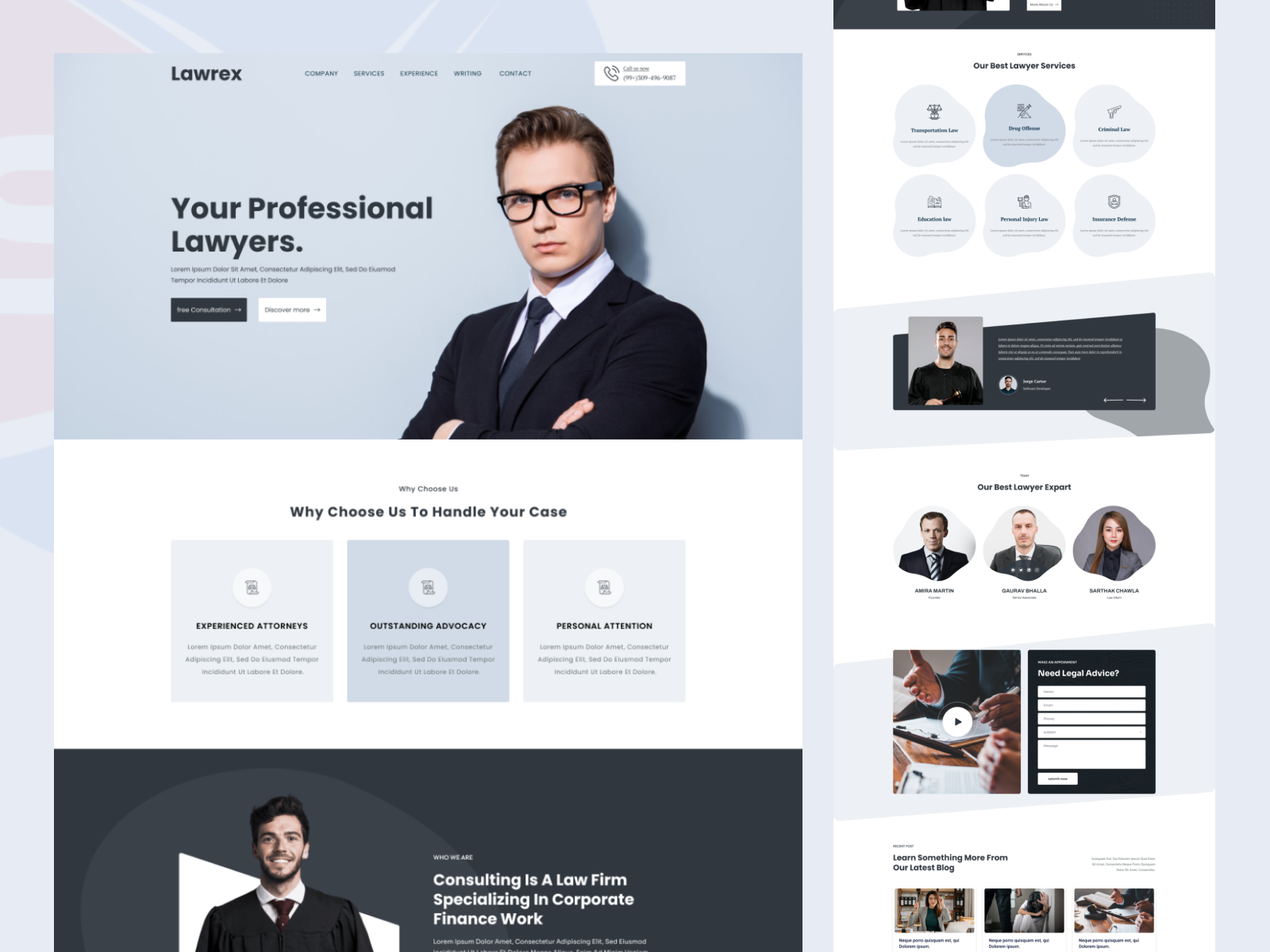 Lawyer Landing Page Design for WordPress Website by Atiqur Rahman on ...