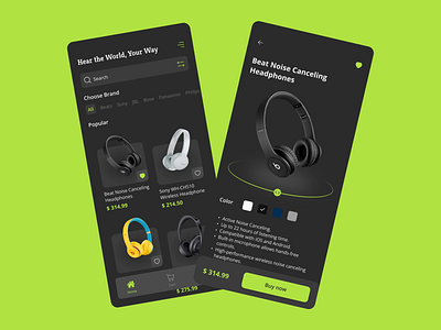 Headphones store animation app design app ui design ecommerce graphic design headphone logo store tech techxpert ui uiux ux