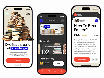 Book Reader - Mobile UI Concept 3d books concept creative dailyux ebooks genres graphic design inspiration knowledge library literature mobile app online reading stylish ui uitips uitutorial ux
