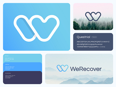 WeRecover Branding abstract addiction branding care caring connection family heart help icon letter lettering logo love loving recover smart w we web3