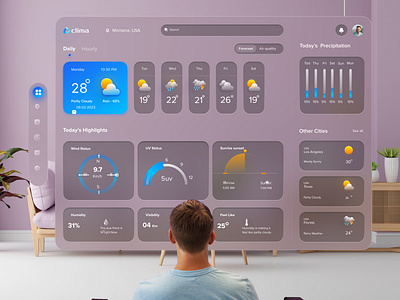 Clima - Spatial Weather Forcast UI by ultroNeous Technologies on Dribbble