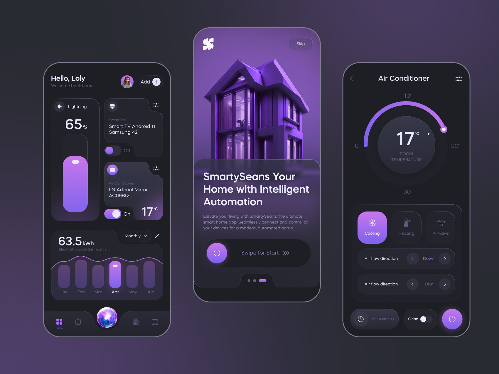 Smart home - app for control your home ai app app design branding ios mobie smart home ui ux web design