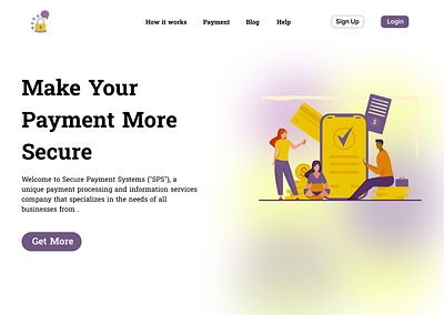 Landing page for secure payment system website adobe illustrator adobe indesign adobe xd adobexd design branding design figma graphic design illustration landing page landing page for website login page photoshop sign in sign up ui website landing page xd design