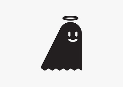 Moving Thing black branding design digital editorial ghost icon illustration logo minimal smile vector