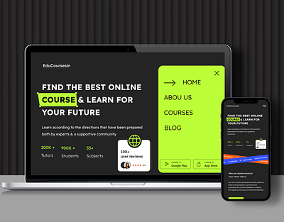 EduCoursesin - Landing Page app design design education mobileapp product design uiux