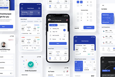 Highfly - Flight Booking Mobile App app design booking business flight homepage mobile app design ticket ticket booking app travel ui uiux