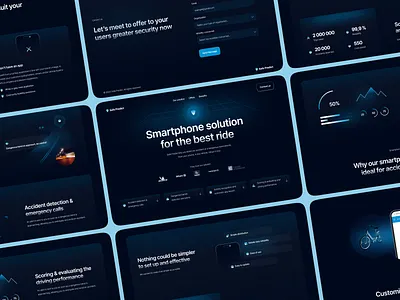 🏍️ Safe Predict - Part 2 bike blue branding car color dark design landing landingpage moto safety security ui ux web website