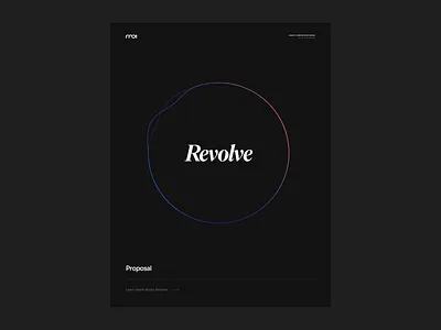 Revolve Marketing Material (2020 Monotwo Archive) collateral dark editorial futuristic gradient marketing monotwo oval proposal revolve rno1 sphere studio wave