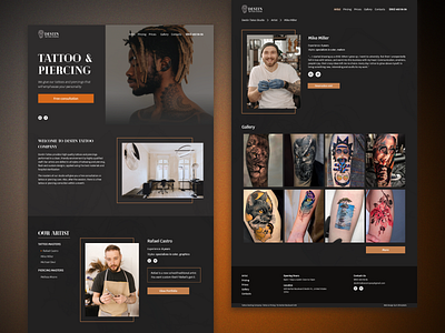 Redesign Website Tattoo Company darckdesign inspiration minimal orange redesign tattoo uiux userinterface webdesign website