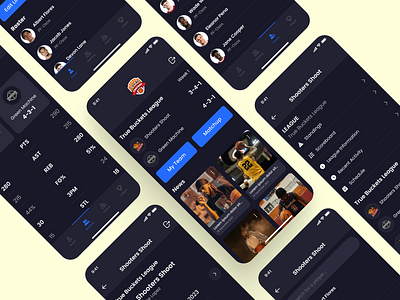 Basketball App app appui basketball clean dark darkmode design gamedesign minimal mobilegame mockup mode presentation sport sportapp ui uiux userinterface ux uxresearch
