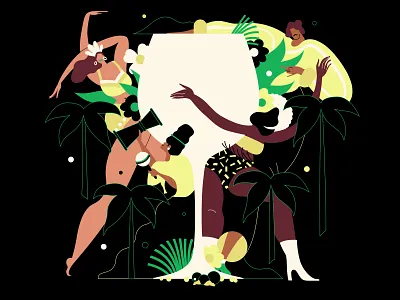 Shaking up Monday dance drink flowers gin illustration monday plants salsa shake