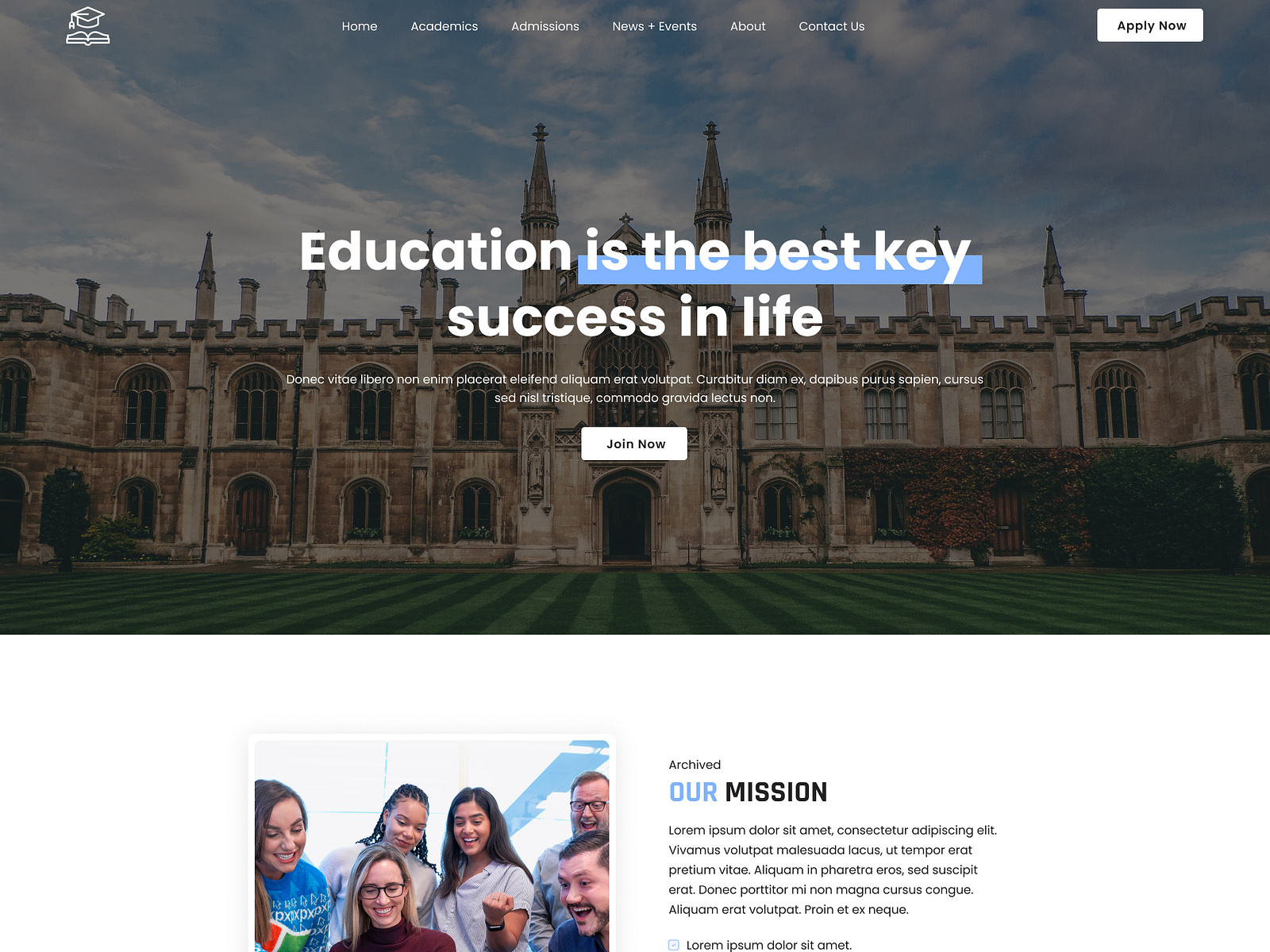 University Website Design, Education Website Home Page By Theoddcoders 