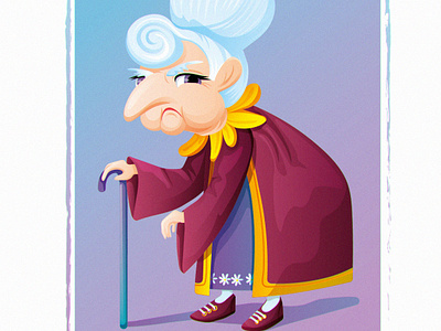 Character design, grandmother 2d brand character character character design digital art illustration vector art