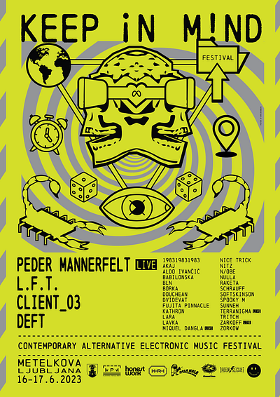 Keep in Mind Festival 2023 Poster & Identity artdirection branding concertposter festival illustration music poster poster art typography