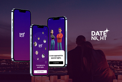 "Date Night: A Fresh Take on Special Evenings" by Ghurki application darkdesign datenight datingapp designinpiration ghurkidesign minimal ui uiux ux