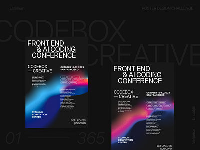 CodeBox Creative poster series abstract darkmode diseño flyer graphic design graphics poster typography