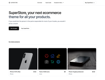 Super Store – E-Commerce Multipage Theme clean ecommerce store tailwind template