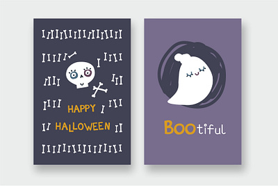 Halloween greeting cards card cute design ghost greeting halloween happy halloween illustration kids scary skull spooky