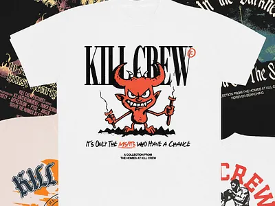 T-Shirt Designs for Kill Crew activewear apparel design clothing fitnesswear graphic design gym gym brand shirt t shirt tshirt