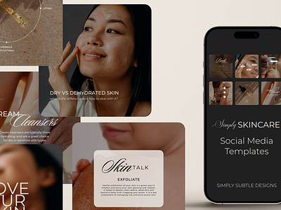 simplySKINCARE | Luxury & Minimal Instagram Templates aesthetic skincare instagram post templates instagram templates luxury templates minimal templates skincare templates social media social media templates