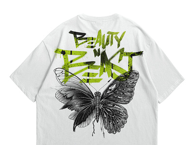 BEAUTY N BEAST brand desing branding brutalism butterfly calligraphy clothing dark design design drawing fashion graffiti illustration lettering photoshop street streetwear tshirt urban vandalism worlddesign