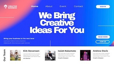 Landing Page of a Business Ideas website branding graphic design logo ui ux web design