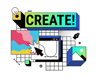 Create! abstract colorful design graphic design illustration vector web design
