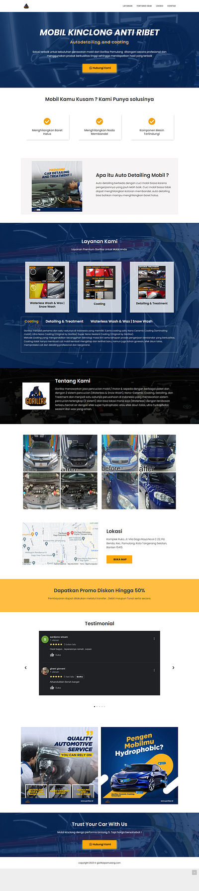 auto detailing and car coating business website design